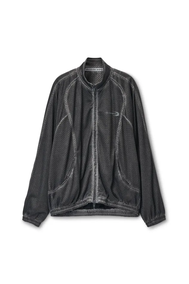 Alexander Wang Jackets Unisex Track Jacket In Perforated Mesh 8211 WomenMen