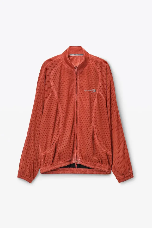 Alexander Wang Jackets Unisex Track Jacket In Perforated Mesh 8211 WomenMen