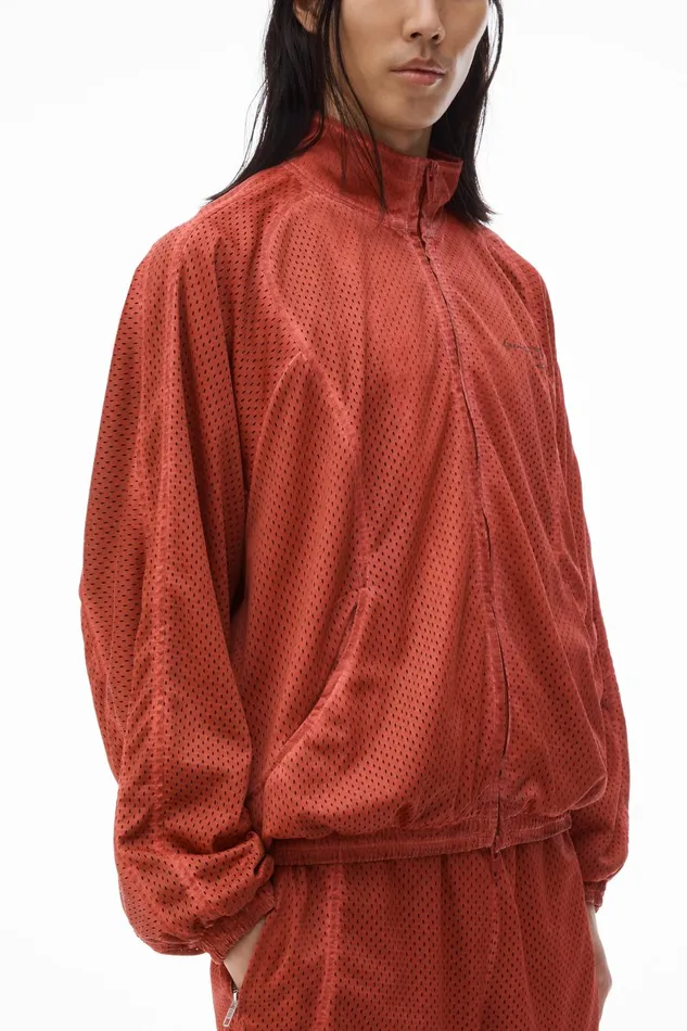 Alexander Wang Jackets Unisex Track Jacket In Perforated Mesh 8211 WomenMen