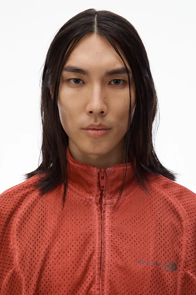 Alexander Wang Jackets Unisex Track Jacket In Perforated Mesh 8211 WomenMen