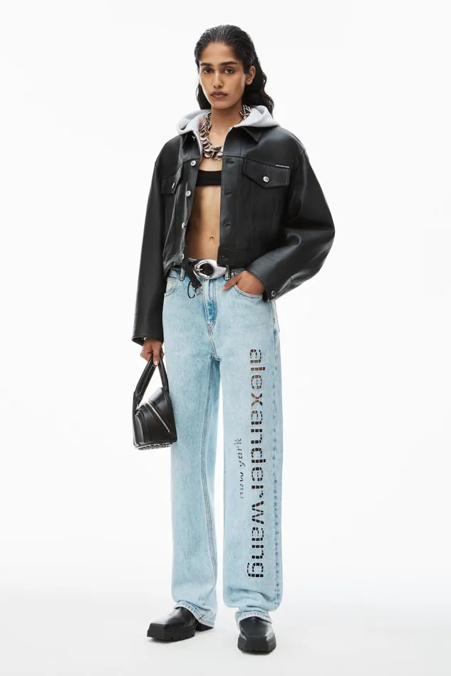 Alexander Wang Pants Ez CutOut Logo Jeans 8211 Women