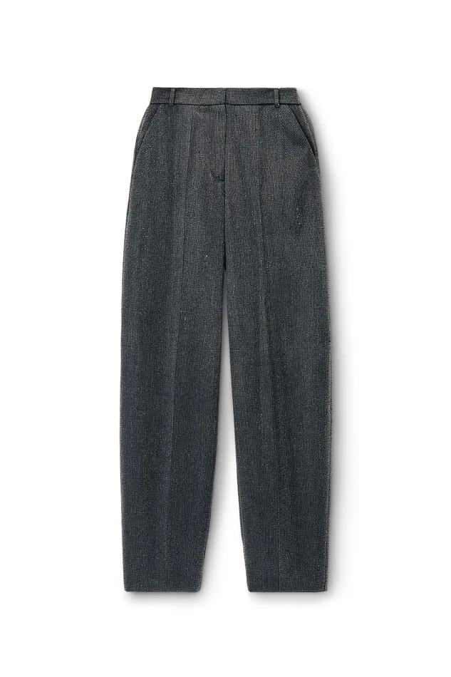 Alexander Wang Pants High Waist Pant In Wool Twill With Clear Bead Hotfix 8211 Women