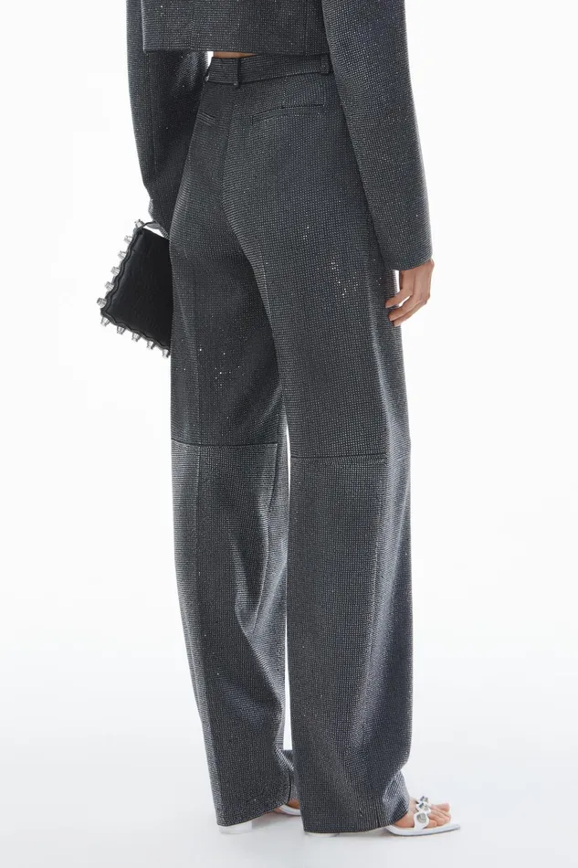 Alexander Wang Pants High Waist Pant In Wool Twill With Clear Bead Hotfix 8211 Women