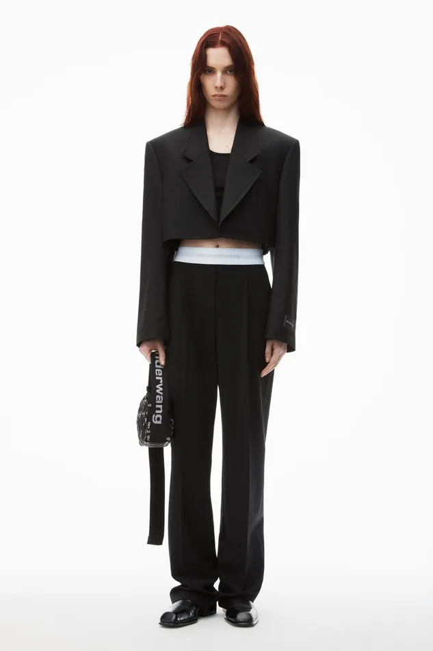Alexander Wang Pants HighWaist Pleated Pant With Logo Elastic 8211 Women