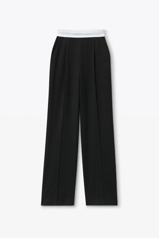 Alexander Wang Pants HighWaist Pleated Pant With Logo Elastic 8211 Women