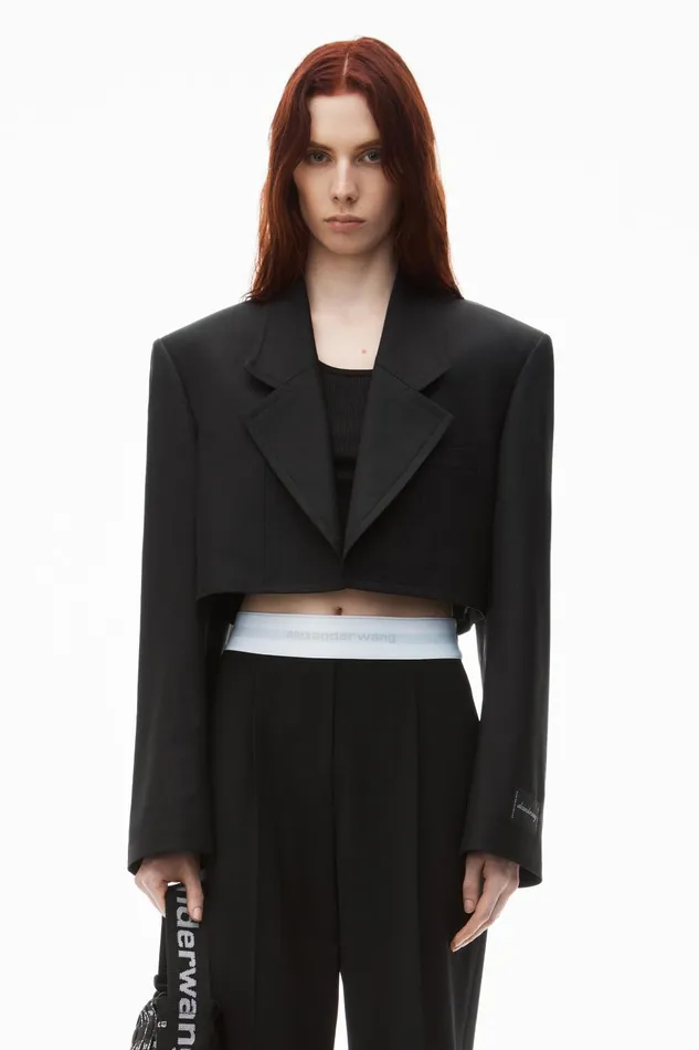 Alexander Wang Pants HighWaist Pleated Pant With Logo Elastic 8211 Women