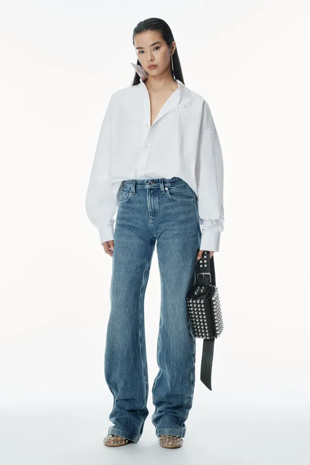 Alexander Wang Pants LowRise Gusset Jeans In Medium Indigo Wash 8211 Women