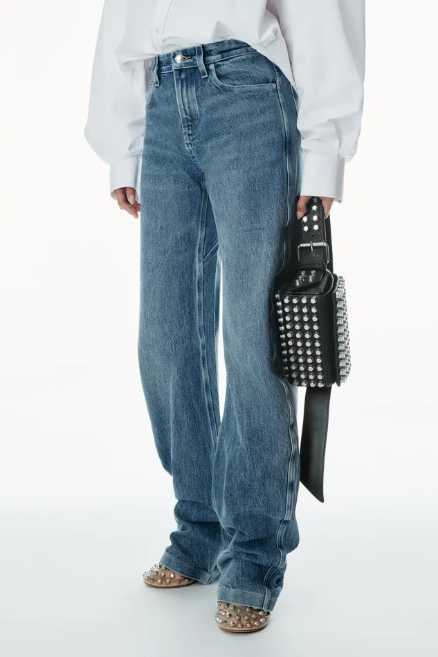 Alexander Wang Pants LowRise Gusset Jeans In Medium Indigo Wash 8211 Women