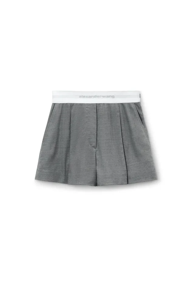Alexander Wang Shorts HighWaist Pleated Short With Logo Elastic 8211 Women