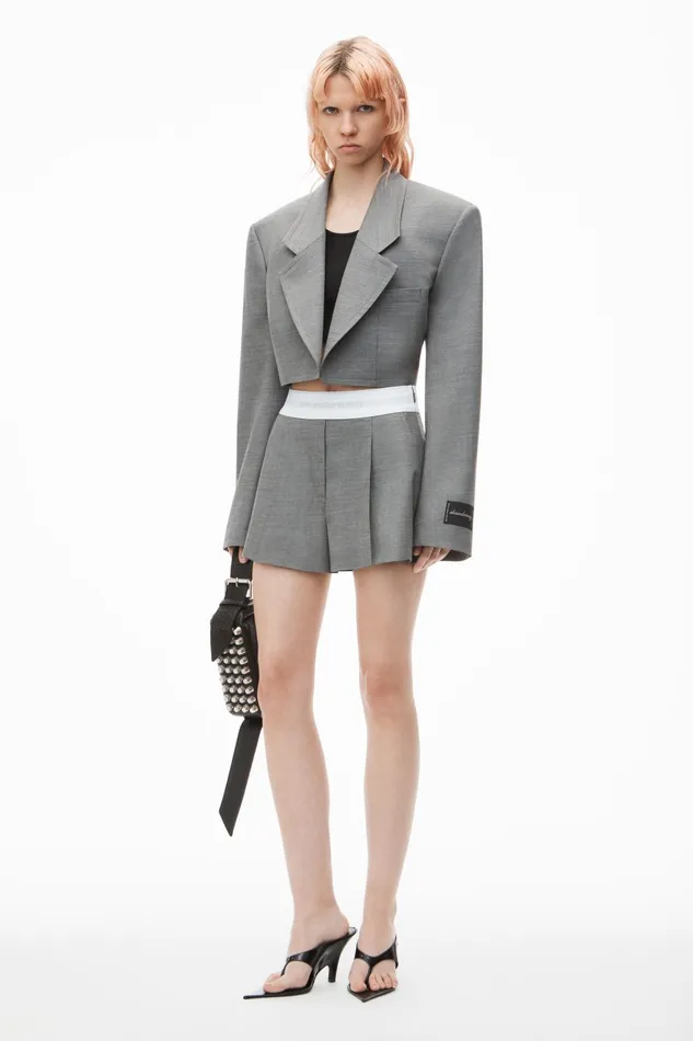 Alexander Wang Shorts HighWaist Pleated Short With Logo Elastic 8211 Women
