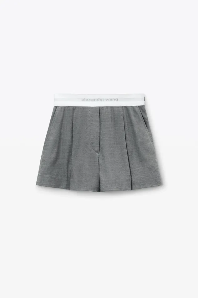 Alexander Wang Shorts HighWaist Pleated Short With Logo Elastic 8211 Women