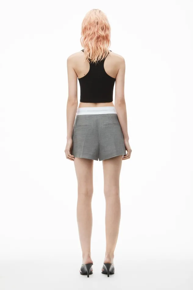 Alexander Wang Shorts HighWaist Pleated Short With Logo Elastic 8211 Women
