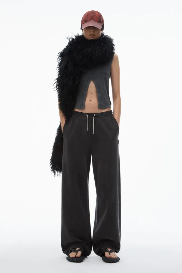 Alexander Wang Sweatpants Sweatpant In Cotton Terry With Crystal Hotfix Drawcord 8211 Women