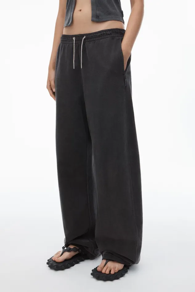 Alexander Wang Sweatpants Sweatpant In Cotton Terry With Crystal Hotfix Drawcord 8211 Women