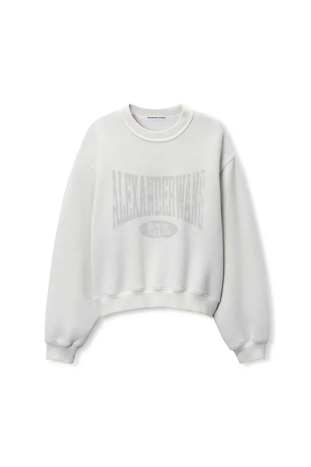 Alexander Wang Sweatshirts Distressed Logo Sweatshirt 8211 Women
