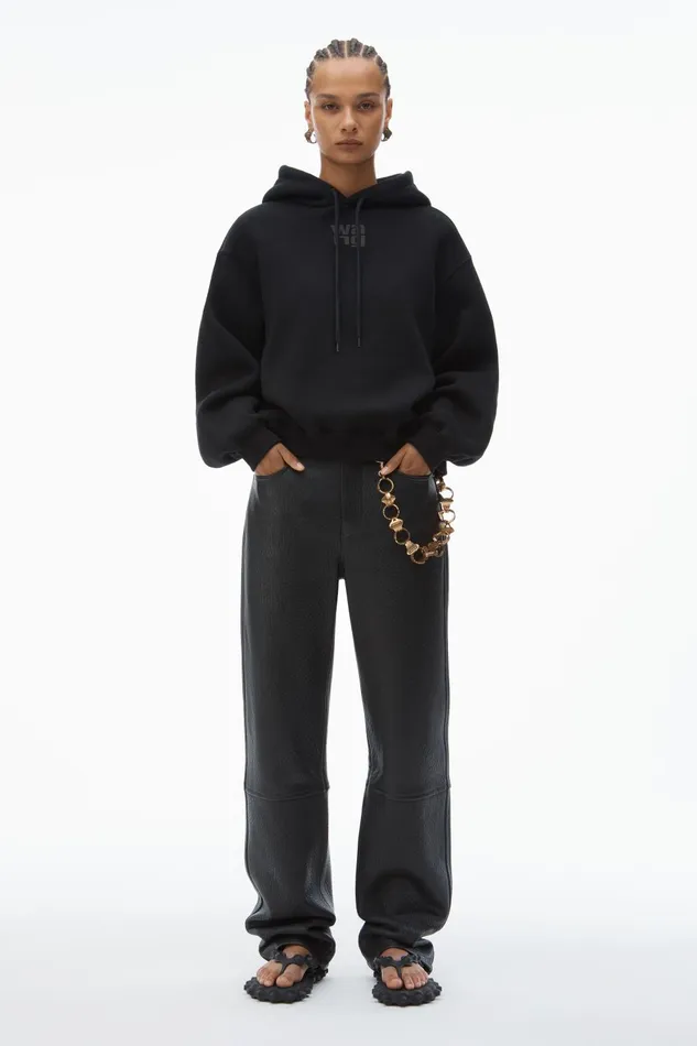 Alexander Wang Sweatshirts Puff Logo Hoodie In Structured Terry 8211 Women