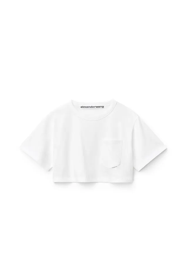 Alexander Wang TShirts Cropped Tee In High Twist Jersey 8211 Women