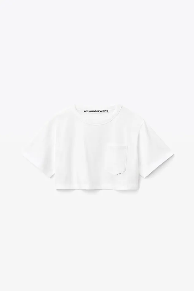 Alexander Wang TShirts Cropped Tee In High Twist Jersey 8211 Women