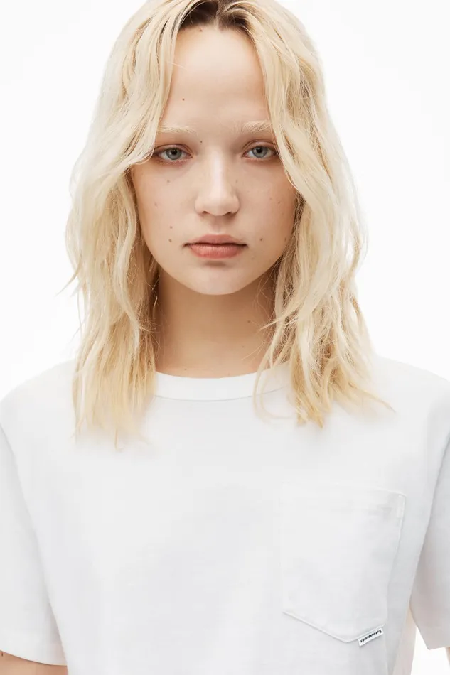 Alexander Wang TShirts Cropped Tee In High Twist Jersey 8211 Women