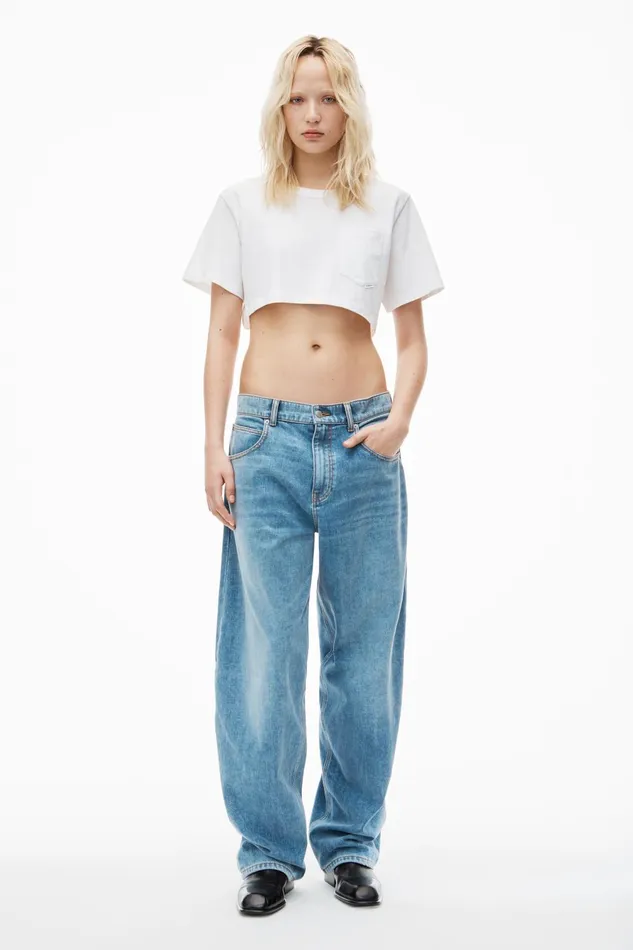 Alexander Wang TShirts Cropped Tee In High Twist Jersey 8211 Women