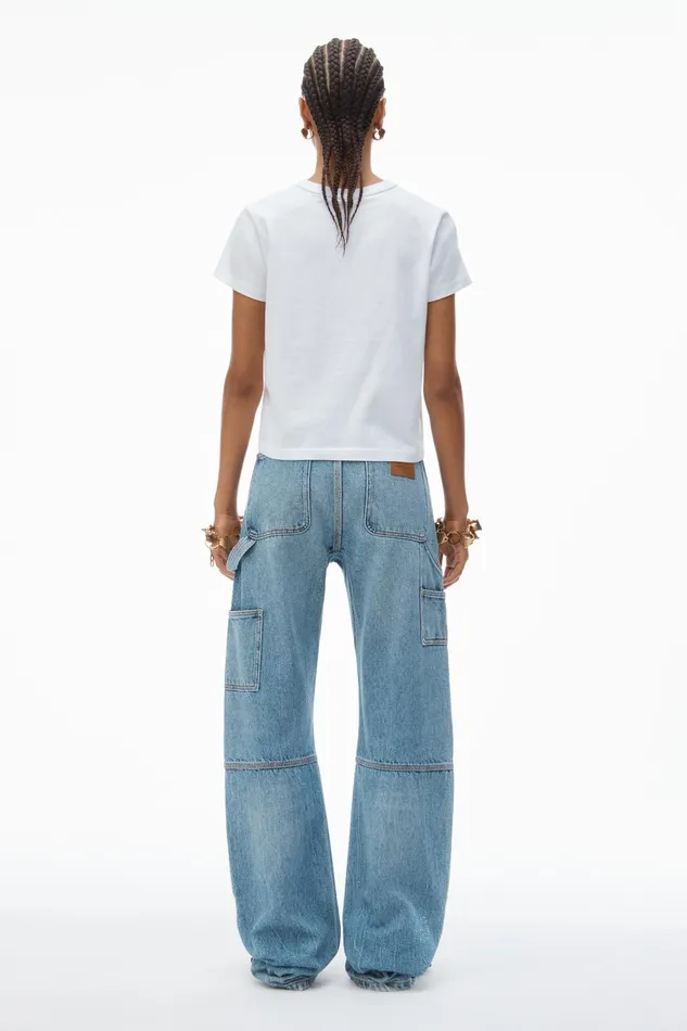 Alexander Wang TShirts Puff Logo Shrunken Tee In Cotton Jersey 8211 Women