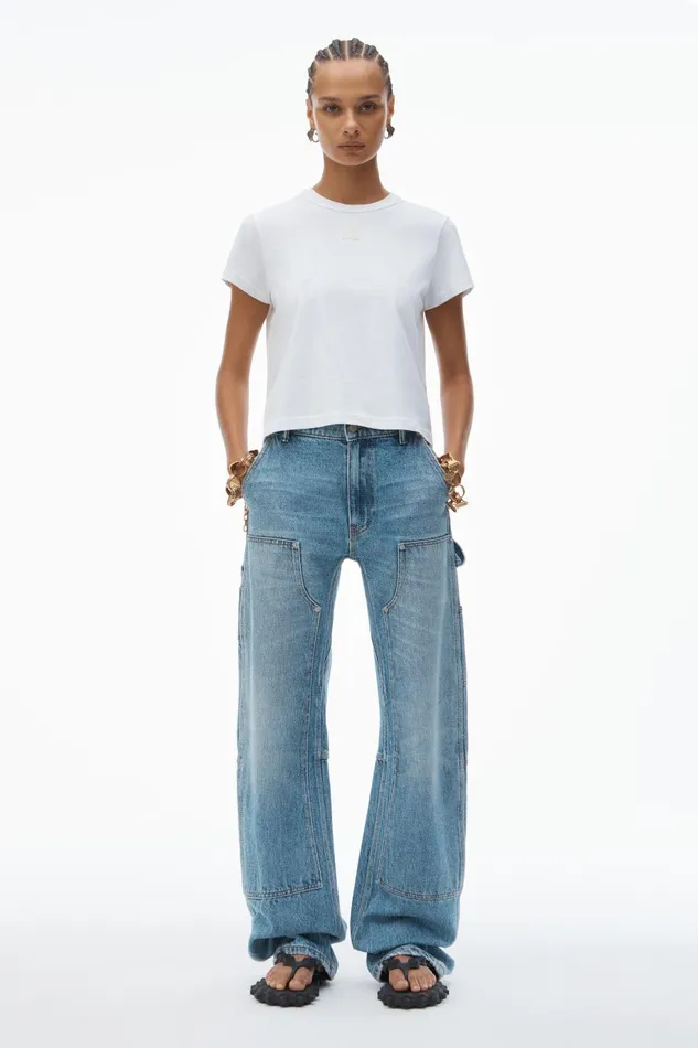 Alexander Wang TShirts Puff Logo Shrunken Tee In Cotton Jersey 8211 Women