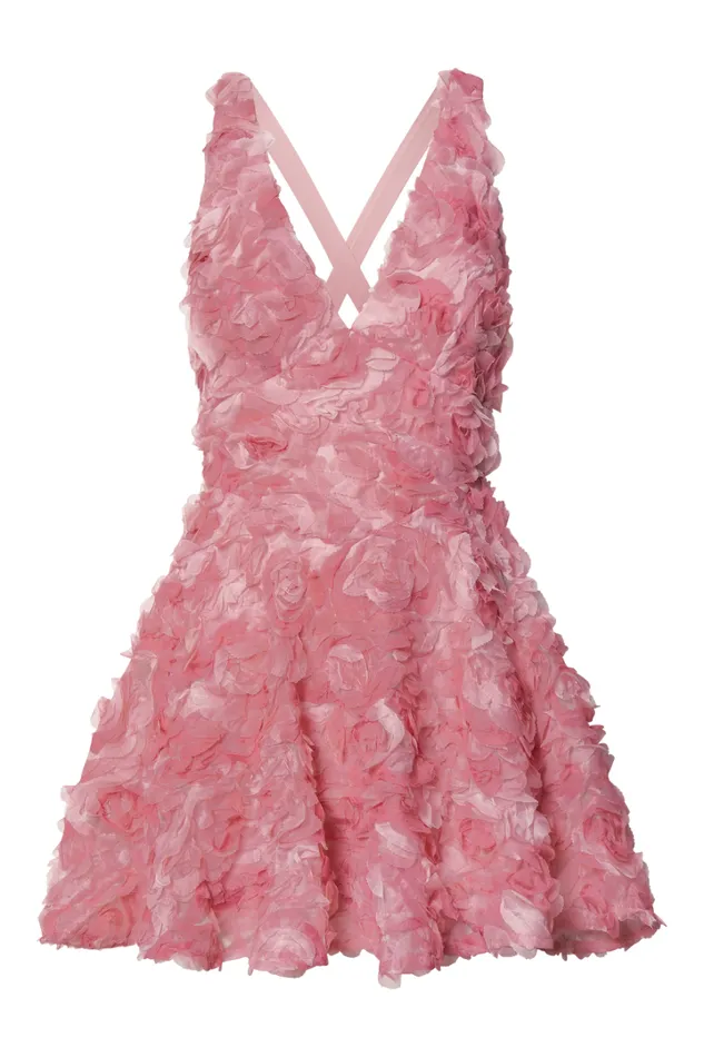Alexandria Mini Dress 8211 V Neck Gathered Bust A Line Dress In Pink Women Showpo Dresses