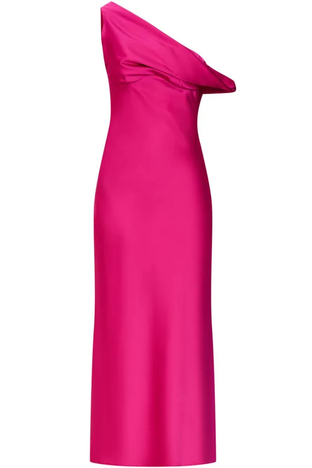 Alexia Midi Dress 8211 One Shoulder Bust Slip Dress In Fuschia Women Showpo Dresses