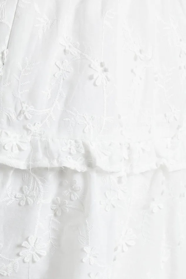 Alimia Dress In Textured White Floral Women Showpo Curve Clothes