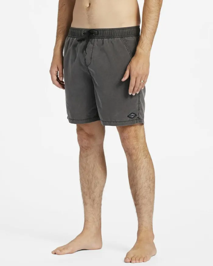 All Day Layback 17034 Boardshorts Black Men Billabong Elastic Waist Boardshorts