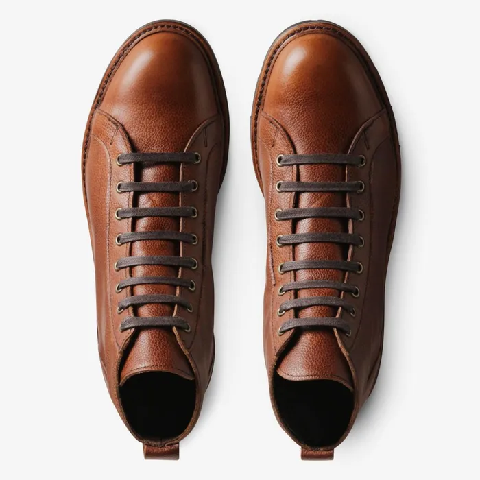 Allen Edmonds Alpine LacetoToe Boot With Vibram Arctic Grip Rubber Sole Tan Grain Men Weatherproof and Waterproof