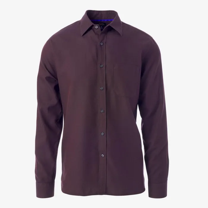 Allen Edmonds Burgundy Herringbone Cotton Sport Shirt Burgundy Men Shirts and Sweaters