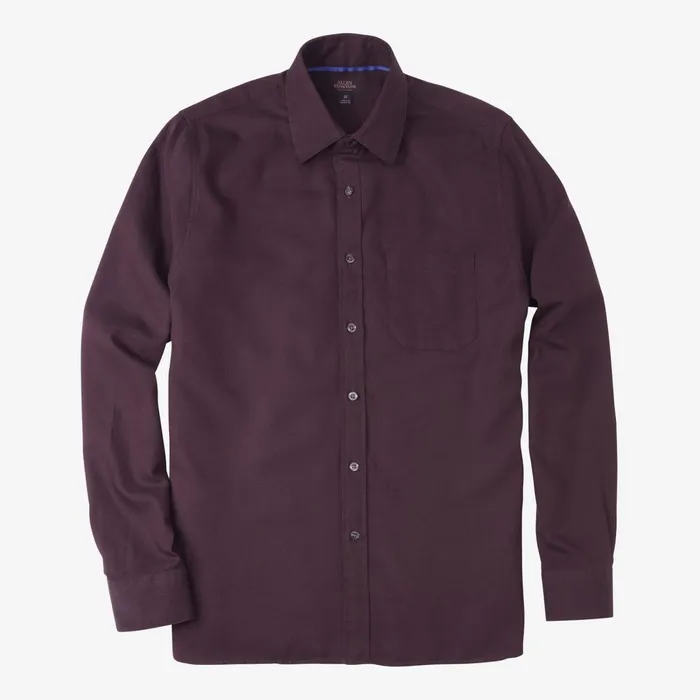 Allen Edmonds Burgundy Herringbone Cotton Sport Shirt Burgundy Men Shirts and Sweaters