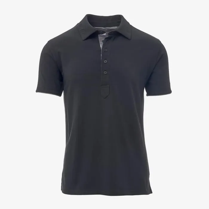 Allen Edmonds Cool Touch Pima Cotton Polo Black Men Shirts and Sweaters
