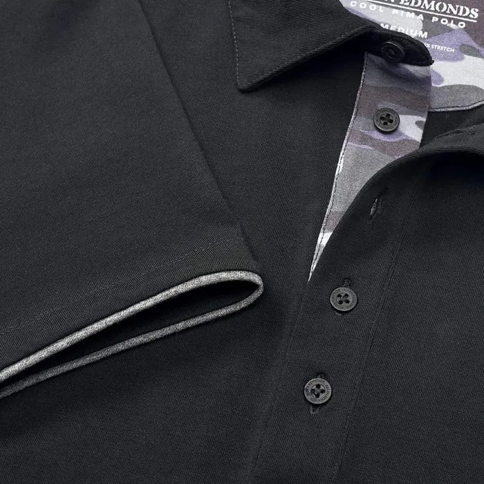 Allen Edmonds Cool Touch Pima Cotton Polo Black Men Shirts and Sweaters