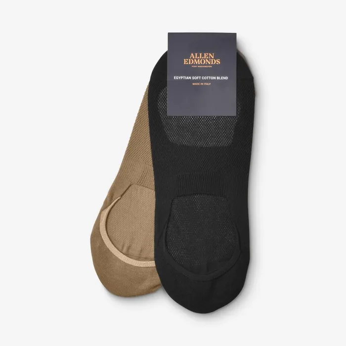 Allen Edmonds No Show Socks 2 Pair Pack Blackkhaki Men Socks