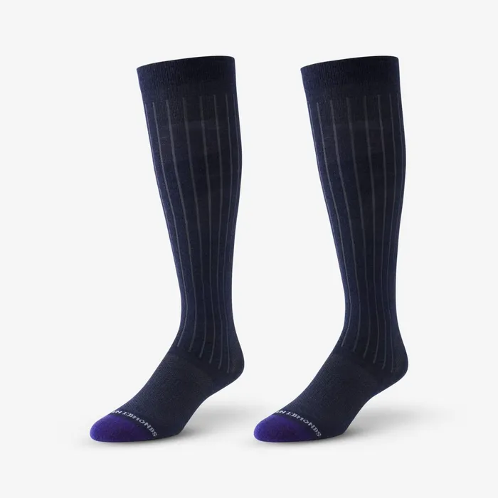 Allen Edmonds OvertheCalf Cotton Air Dress Socks Navy Men Socks