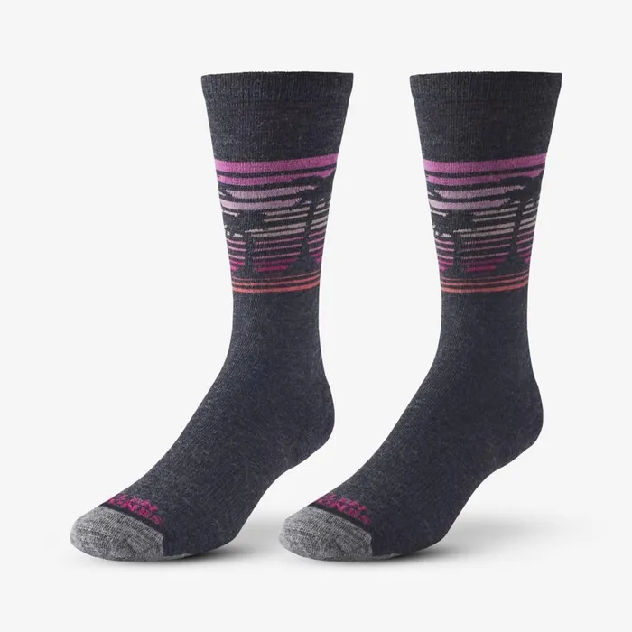 Allen Edmonds Palm Tree Pattern Merino Cool Dress Socks Charcoal Men Socks