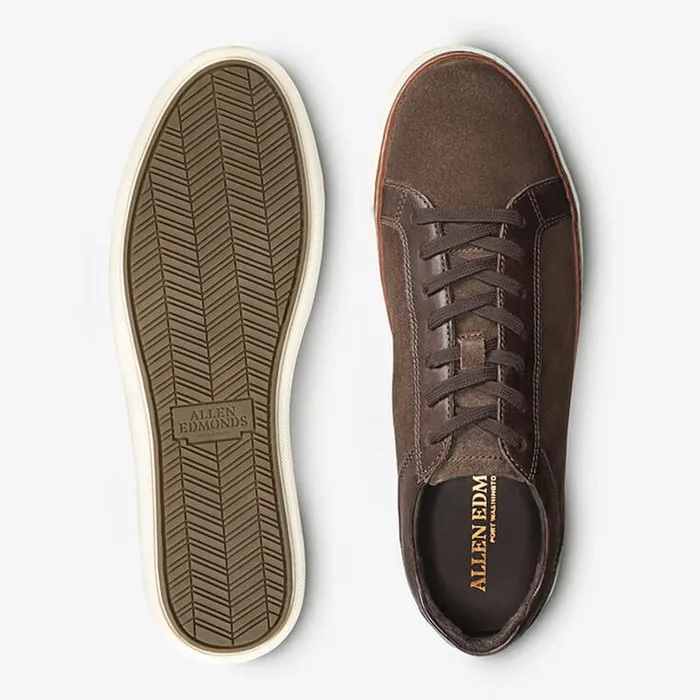 Allen Edmonds Porter Suede Derby Sneaker Light Brown Suede Men Wide Width Shoes