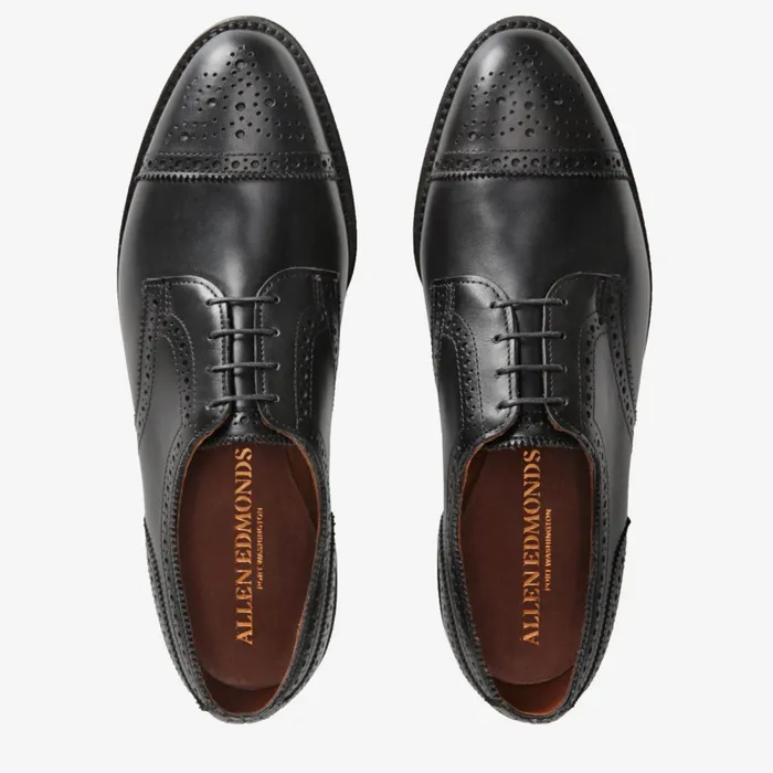 Allen Edmonds Sanford CapToe Derby Dress Shoe Black Leather Men Oxfords and Derbys