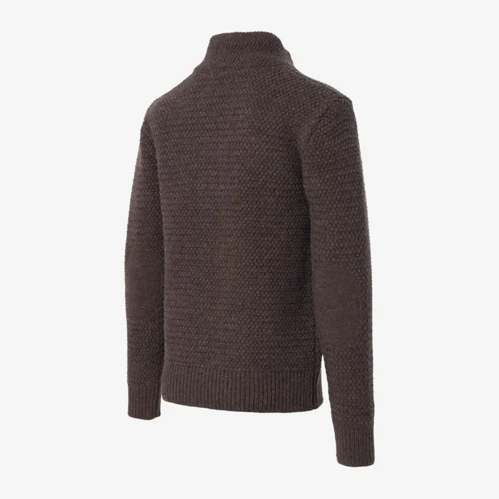 Allen Edmonds Seed Stitch Military Sweater Coffee Brown Men Shirts and Sweaters