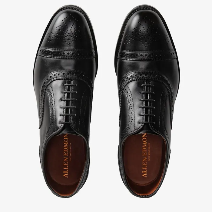 Allen Edmonds Strand Weatherproof CapToe Oxford With Dainite Rubber Sole Black Men Wide Width Shoes