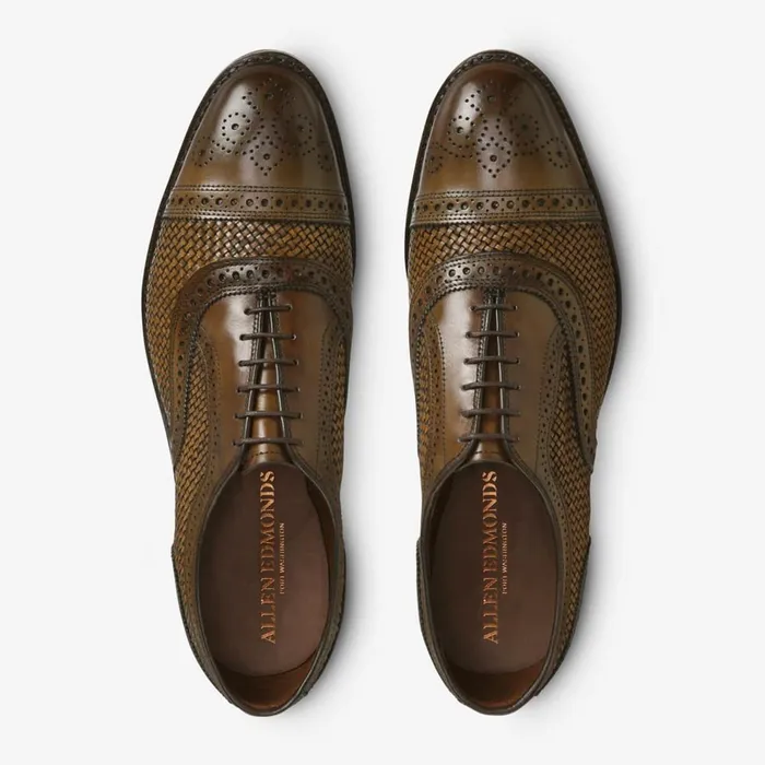 Allen Edmonds Strand Weave CapToe Oxford Burnished Copper Men Oxfords and Derbys