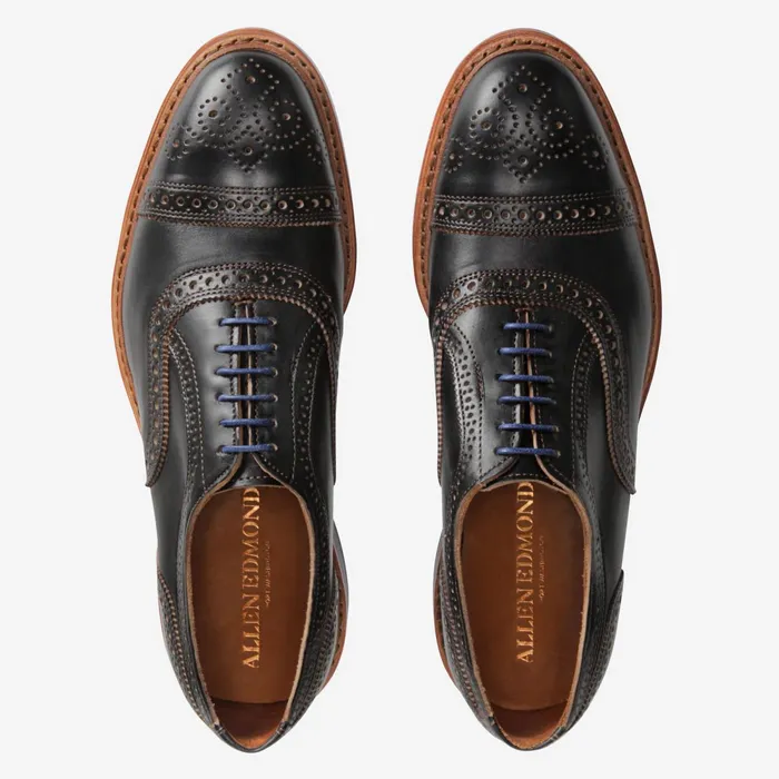 Allen Edmonds Strandmok CapToe Oxford With Dainite Rubber Sole Black Men Wide Width Shoes