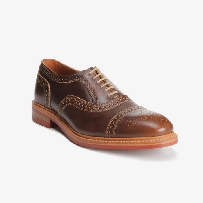 Allen Edmonds Strandmok CapToe Oxford With Dainite Rubber Sole Brown Men Wide Width Shoes Allen Edmonds Strandmok CapToe Oxford With Dainite Rubber Sole Brown Men Wide Width Shoes