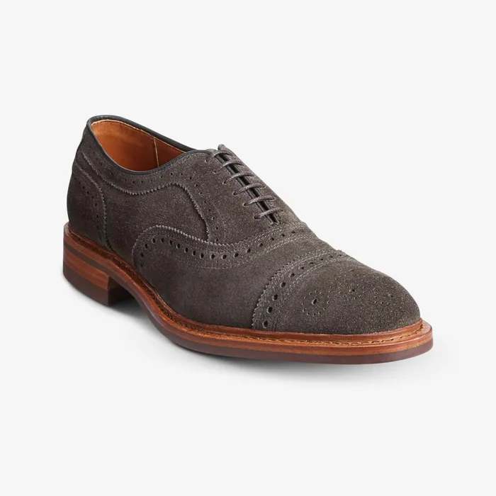 Allen Edmonds Strandmok Suede CapToe Oxford With Dainite Rubber Sole Olive Men Wide Width Shoes Allen Edmonds Strandmok Suede CapToe Oxford With Dainite Rubber Sole Olive Men Wide Width Shoes