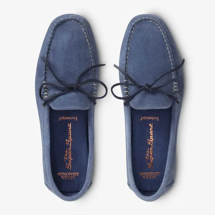 Allen Edmonds Super Sport Suede Camp Moc Denim Men Boat Shoes and Driving Mocs