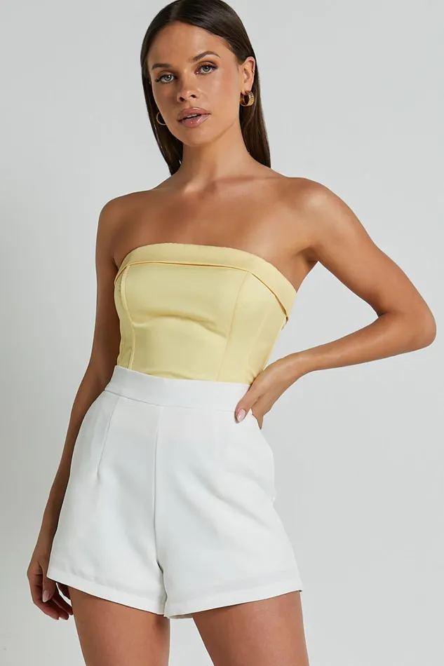 Along The Ride Mini Shorts 8211 Tailored Shorts In White Women Showpo Shorts