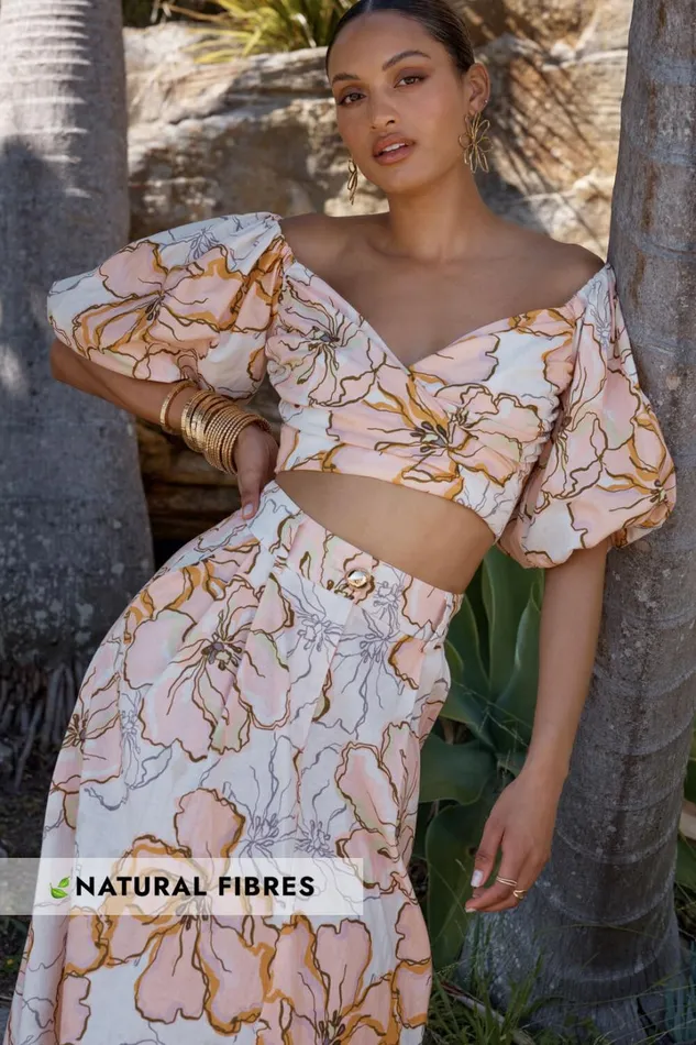 Amalie The Label 8211 Alizee Linen Blend Sweetheart Short Puff Sleeve Crop Top In Maison Fleur Women Showpo Tops Amalie The Label 8211 Alizee Linen Blend Sweetheart Short Puff Sleeve Crop Top In Maison Fleur Women Showpo Tops