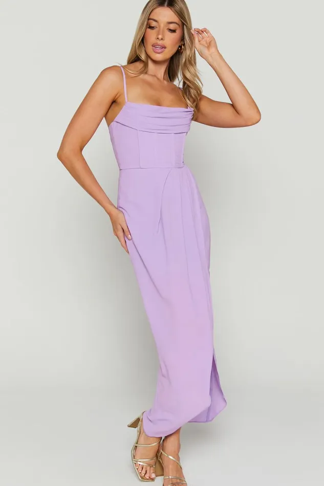 Andrina Midi Dress 8211 High Low Wrap Corset Dress In Lilac Women Showpo Curve Clothes